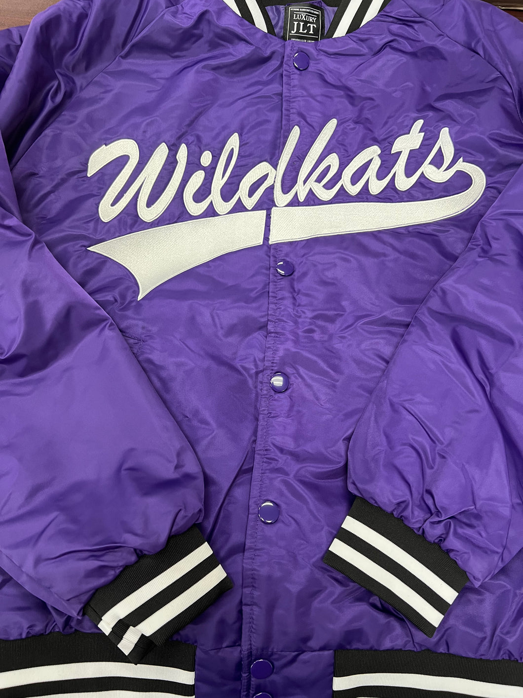 Purple vintage jacket with WHITE embroidered WILDKATS